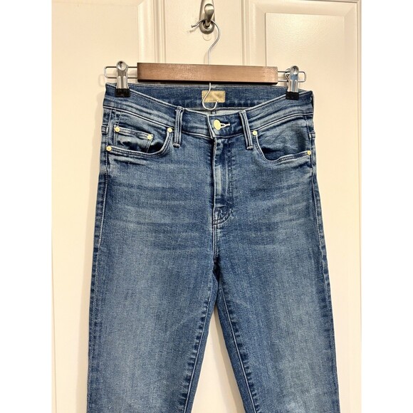 Mother Jeans The Weekender Fray Sz 25 Blue Mid Rise Flare Denim I wet my plants - Picture 8 of 14